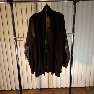 Black Sweater w/Leather Sleeves